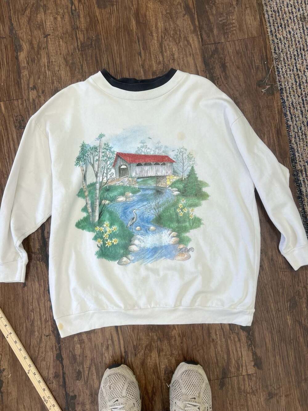 Vintage 90s Morning Sun Double Collar Crewneck Sweatshirt